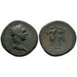 Imperial - Domitian - Emperor Crowned Sestertius