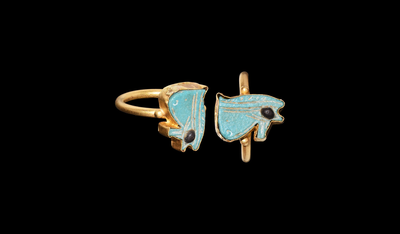 Egyptian Wedjat Eye in Gold Ring