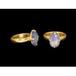 Medieval Massive Gold Ring with Sapphire