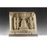 Gandharan Stupa and Disciples Frieze Panel