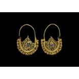 Islamic Gold Openwork Earring Pair