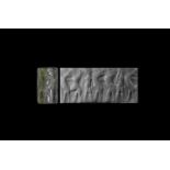 Western Asiatic Early Sumerian Cylinder Seal with Hero