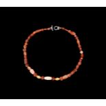Parthian Carnelian and Gold Bead Necklace