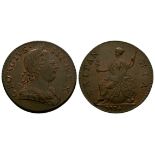 English Milled Coins - George III - 1774 - Halfpenny