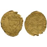World Coins - France -Francis I-Lyon-Gold Ecu d'Or
