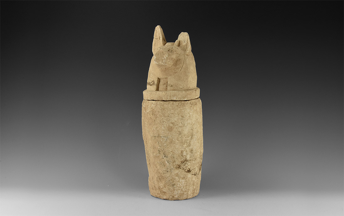 Egyptian Duamutef Canopic Jar