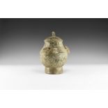 Chinese Han Lidded Vessel with Inscription
