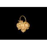 Islamic Gold Earring with Bosses