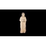 Gandharan Female Attendant Statue