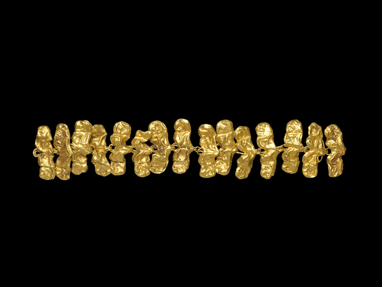 Greek Gold Bracelet with Lion Heads