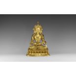 Chinese Ming Gilt Sitting Buddha