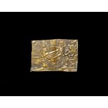 Egyptian Gold Panel with Maat before Isis