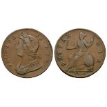 Milled Coins - George II - 1730 - 'GEOGIVS' Error 1/2d