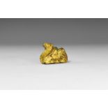 Chinese Han Gilt Lying Camel Figure