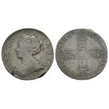 Milled Coins-Anne-1703 VIGO-O/S Obv Brockage 1/-