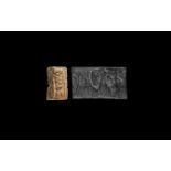 Western Asiatic Cylinder Seal with Standing Figures