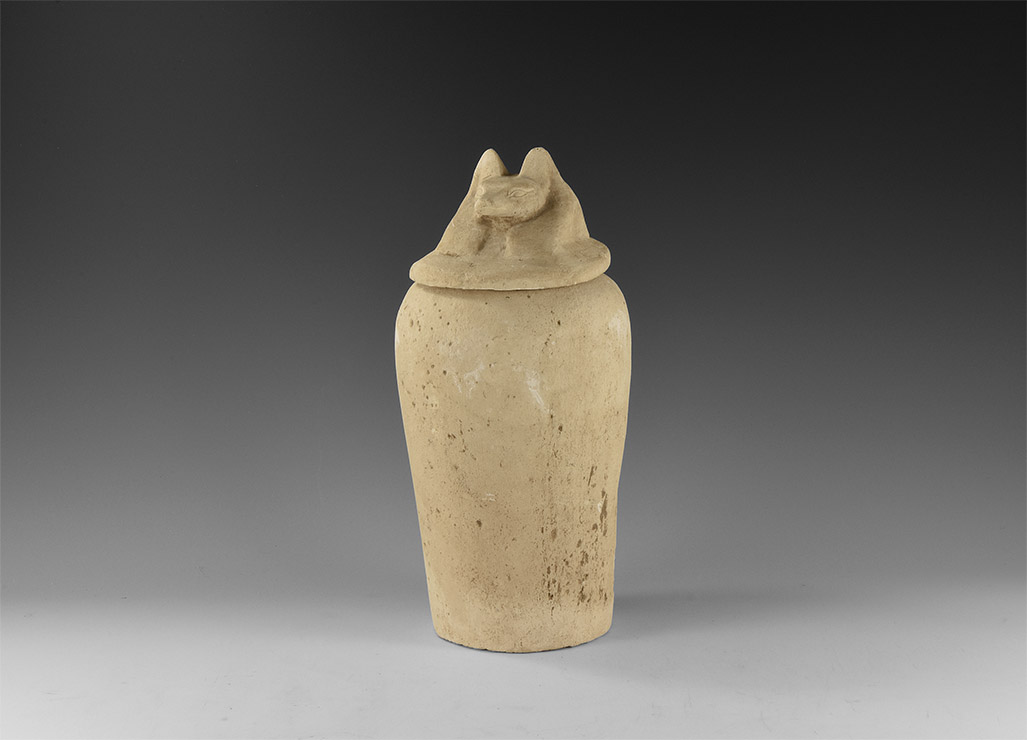 Egyptian Duamutef Canopic Jar