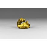 Chinese Ming Gilt Crouching Camel Figure