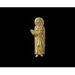 Medieval Gilt Figural Mount