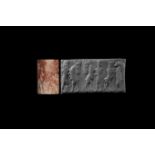 Akkadian Cylinder Seal with Contest Scene