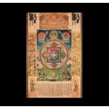 Chinese Scroll Painting with Mandala of Manjushri