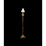 Antique Brass Floor Oil Lamp