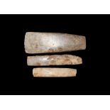 Stone Age Knapped and Polished Chisel Group