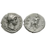 Roman Imperial Coins - Hadrian - Roma Denarius