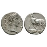 Roman Imperial Coins - Augustus - Bull Denarius