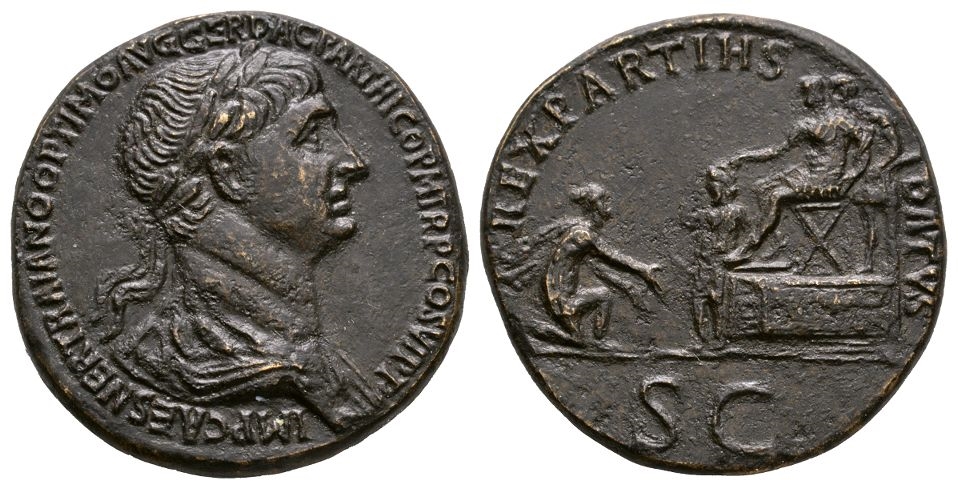 Trajan - Parthamaspates Sestertius