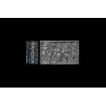 Early Dynastic Cylinder Seal with Hero Scene