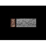 Western Asiatic Bactrian Cylinder Seal with Animals