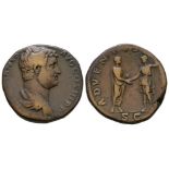 Hadrian - Roma and Emperor Sestertius