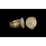 Post Medieval Gilt Inscribed Merchant's Ring