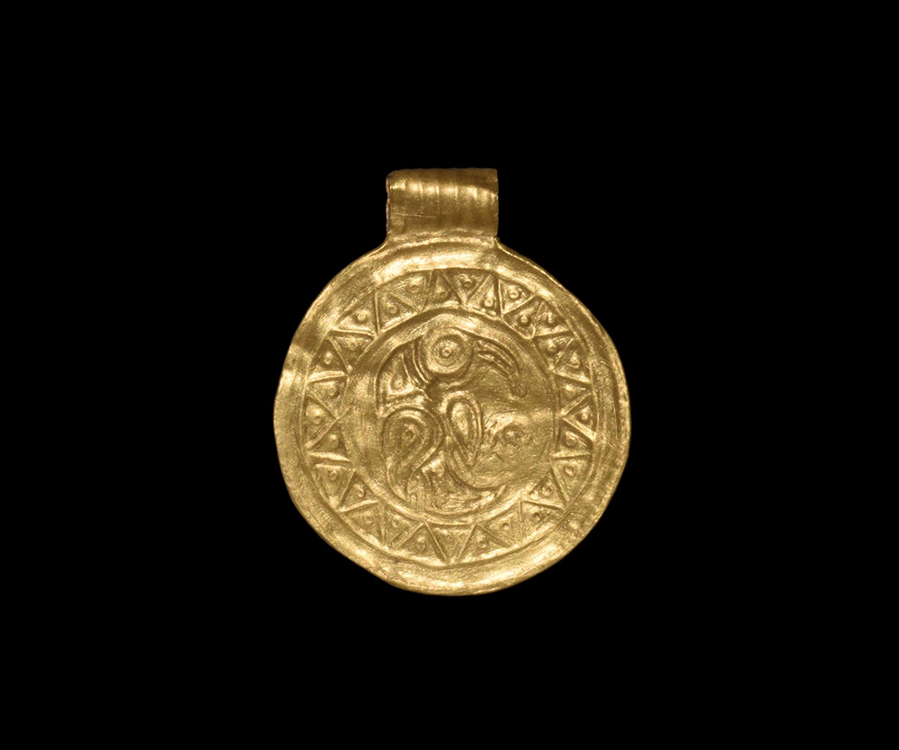 Scandinavian Pre-Viking Gold Bracteate Pendant