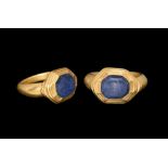 Post Medieval Tudor Gold Ring with Sapphire