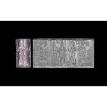 Babylonian Cylinder Seal - Shamash & Inscription