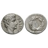 Roman Imperial Coins - Augustus - Wreath Denarius