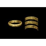 Post Medieval Gold 'Vertue Gaineth Glory' Ring