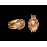 Greek Gold Ring with Tortoise Intaglio