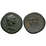 Domitian - Emperor Crowned Sestertius
