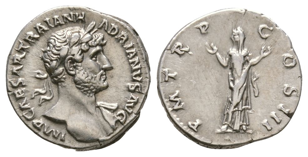 Roman Imperial Coins - Hadrian - Pietas Denarius