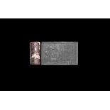 Kassite Cylinder Seal with God Utu and 'Merman'