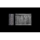 Old Babylonian Cylinder Seal with God Shamash