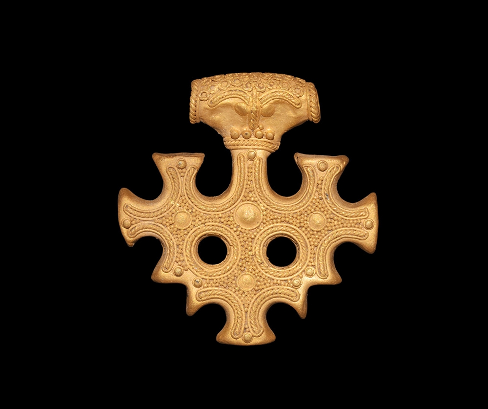 Viking Gold Filigree Cross Pendant