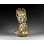 Sassanian Bust with Jewellery and Braids