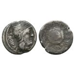 Roman - M Caecilius Q f Metellus - Shield Denarius