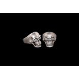 Vintage White Metal Skull Ring