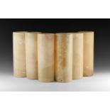 Large Alabaster Candle Up-lighter Group