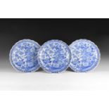 Chinese Blue & White Large Platter Set